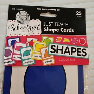 Schoolgirl style 25 piece shape cards for classroom NWT